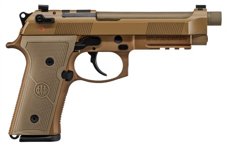 Beretta USA JS92M9A4GM M9A4  9mm Luger 5.10" Threaded Barrel 18+1, Flat Dark Earth Cerakote Polymer Frame, Serrated Steel Optic Cut Slide, Polymer Grip  &  Decocker Safety