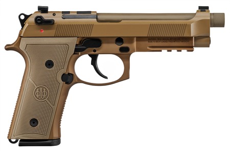 Beretta USA JS92M9A4G M9A4  9mm Luger 5.10" Threaded Barrel 10+1, Flat Dark Earth Cerakote Polymer Frame, Serrated Steel Optic Cut Slide, Polymer Grip  &  Decocker Safety