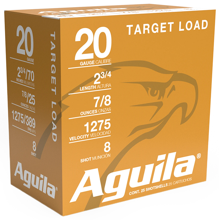 Aguila 1CHB2038 Target Load Competition 20Gauge 2.75" 7/8oz 8Shot 25 Per Box/10 Case