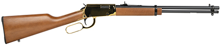 Rossi RL22181WD-GLD1 Rio Bravo  22 LR 15+1 18" Polished Black Barrel, Gold Metal Rec, Hardwood Furniture