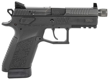 CZ-USA 89289 P-07 Suppressor Ready 9mm Luger 4.36" 17+1 Overall Black Finish with Inside Railed Nitride Steel Slide, Stippled Interchangeable Backstrap Grip  &  Picatinny Rail