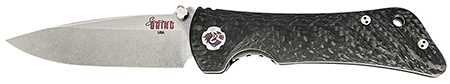 Southern Grind SG06030008 Spider Monkey  3.25" Folding Drop Point Plain Satin S35VN SS Blade, 4.19" Black Textured Carbon Fiber Handle, Includes Pocket Clip