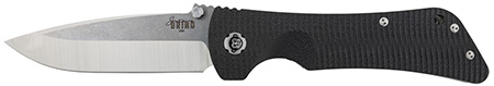 Southern Grind SG03030001 Bad Monkey  4" Folding Drop Point Plain Satin 14C28N Steel Blade, 5.25" Black G10 Handle, Includes Pocket Clip