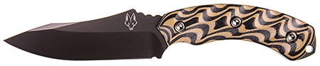 Southern Grind SG0507020601 Jackal  4.75" Fixed Drop Point Plain Black PVD 8670 Steel Blade, 4.50" Black/Tan G10 3D Milled Handle, Includes Sheath