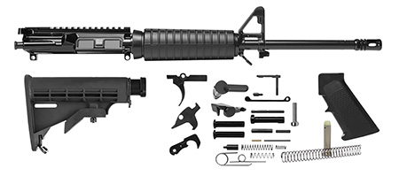 Del-Ton Inc RKT101 Heavy Carbine Rifle Kit  5.56x45mm NATO 16" Chrome Moly Vanadium Barrel 7075-T6 Anodized Aluminum Rec with A2 Flash Hider