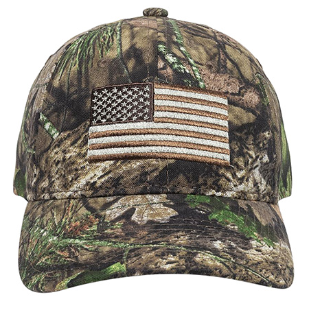 Outdoor Cap 202722-1-3 USA Flag  Mossy Oak Break-Up Country Hook  &  Loop OSFA Unstructured