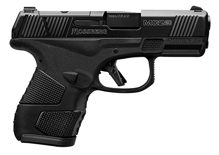Mossberg 89046 MC2sc Sub-Compact 9mm Luger Caliber with 3.40" Barrel, 10+1 Capacity, Matte Black Finish Frame, Serrated/Optic Cut Black DLC Stainless Steel Slide  &  Aggressive Textured Polymer Grip