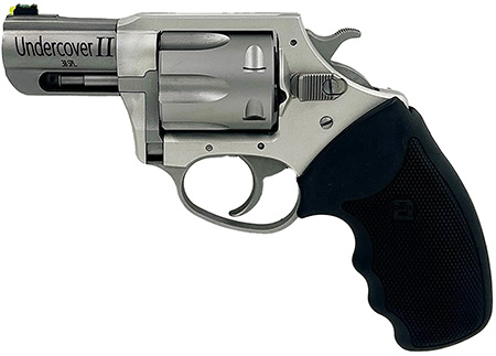 Charter Arms 53620 Undercover II Large 38 Special, 6 Shot 2.20" Matte Stainless Steel Barrel  &  Cylinder, Anodized Aluminum Frame w/Black Finger Grooved Rubber Grip, Exposed Hammer