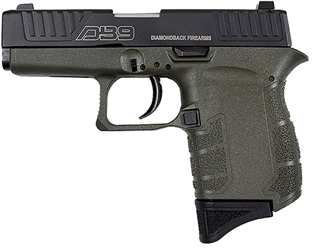 Diamondback DB0200P101 DB9 Gen4 Micro-Compact Frame 9mm Luger 6+1, 3.10" Stainless Steel Barrel, Black Nitride Serrated Stainless Steel Slide, OD Green Polymer Frame  &  Grip
