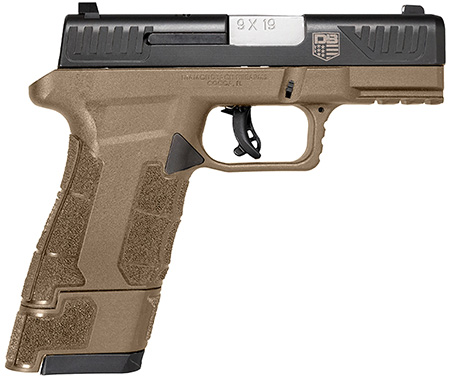 Diamondback DB0300P061 AM2  Sub-Compact Frame 9mm Luger 17+1, 3.50" Stainless Steel Barrel, Black Nitride Serrated Stainless Steel Slide, Flat Dark Earth Polymer Frame w/Picatinny Rail  &  Polymer Grip