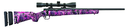 Mossberg 28142 Patriot Super Bantam 243 Win Caliber with 5+1 Capacity, 20" Fluted Barrel, Matte Blued Metal Finish  &  Muddy Girl Wild Synthetic Stock Right Hand (Youth) Includes 3-9x40mm Scope