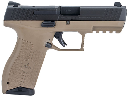 IWI US M9ORP10FDNS MASADA  Full Size 9mm Luger 10+1, 4.10" Black Button Rifled Steel Barrel, Black Optic Ready/Serrated Steel Slide, Flat Dark Earth Polymer Frame w/Picatinny Rail, Ambidextrous