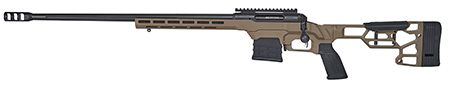 Savage Arms 57700 110 Precision 6.5 PRC 7+1 24", Matte Black Rec/Barrel, Flat Dark Earth Cerakote MDT LSS XL Chassis, Polymer Grip, Left Hand