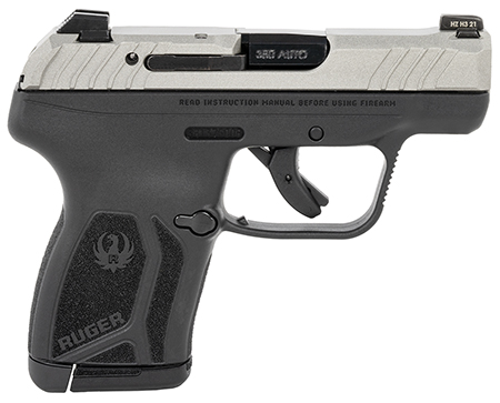 Ruger 13720 LCP Max Exclusive Configuration Compact Frame 380 ACP 10+1 2.80" Black Oxide Barrel, Savage Cerakote Serrated Steel Slide, Black Polymer Frame, Black Nylon Grip