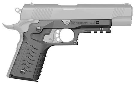 Recover Tactical CC3H04 Grip  &  Rail System  Gray Polymer Picatinny for Standard Frame 1911