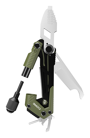 Real Avid AVGTCORSG Core Gun Tool Shotgun Olive Green/Black Stainless Steel Folding 1.50" Shotgun