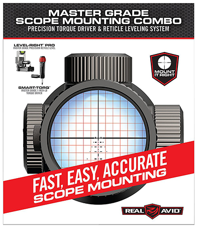 Real Avid AVMSMK Master Grade Scope Mounting Combo Includes Torque Driver and Reticle Leveling System
