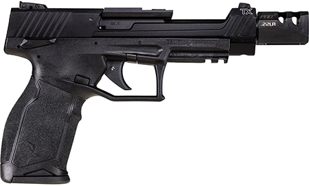 Taurus 1-TX22C151-T TX22 Competition 5.40" 16+1 (3) Black Polymer Frame Black Anodized Ported Aluminum Slide with Optics Mount Aggressive Textured Black Polymer Grip Includes Compensator