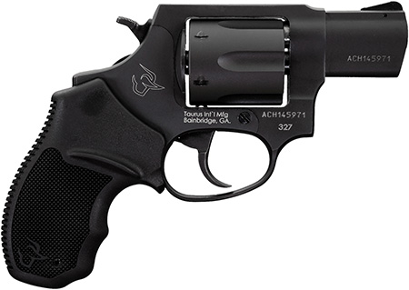 Taurus 232721 327  Small Frame 327 Federal Mag 6rd 2" Matte Black Carbon Steel Barrel, Cylinder  &  Frame, Black Finger Groove Rubber Grip, Hammer Safety