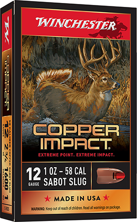 Winchester Ammo X12CLF Copper Impact  12Gauge 2.75" 1oz Sabot Slug Shot 5 Per Box/20 Case