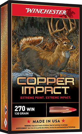 Winchester Ammo X270CLF Copper Impact  270Win 130gr Copper Extreme Point Lead Free 20 Per Box/10 Case