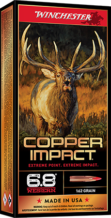 Winchester Ammo X68WCLF Copper Impact  6.8Western 162gr Copper Extreme Point Lead Free 20 Per Box/10 Case
