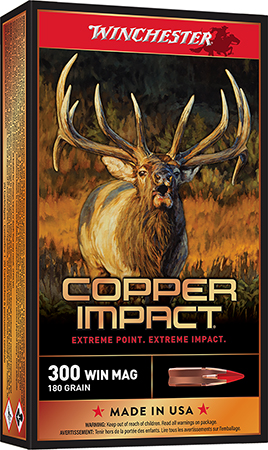 Winchester Ammo X300CLF2 Copper Impact  300WinMag 180gr Copper Extreme Point Lead Free 20 Per Box/10 Case