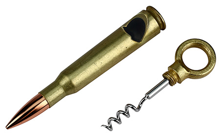 Caliber Gourmet CBG1003 Cork Screw  Brass/Copper 50 Caliber Shell 50 Caliber Bullet