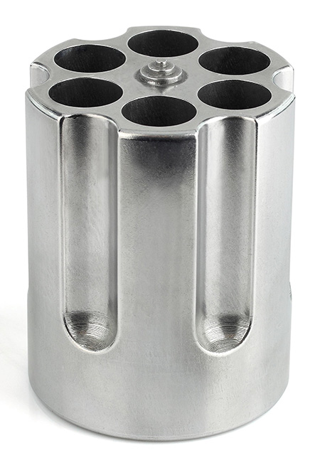 Caliber Gourmet CBG1007 Caliber Gourmet Cylinder Pen Holder Silver Aluminum 3.25" x 2.75" Pistol Cylinder