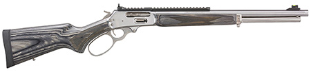 Marlin 70478 1895 Big Loop Full Size 45-70 Gov 6+1 19" Polished Stainless Steel Threaded Barrel, Polished Stainless Stainless Steel Receiver, Fixed Gray Laminate Stock