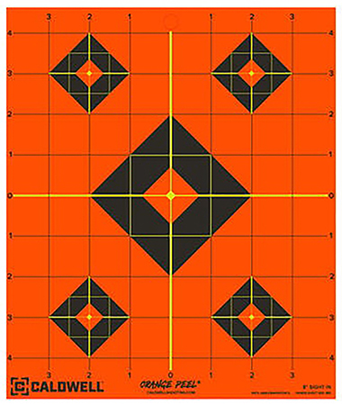 Caldwell 1166103 Orange Peel  Self-Adhesive Paper Black/Orange 8" Diamond 25 Pack