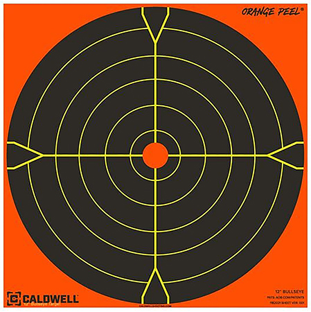 Caldwell 1166107 Orange Peel  Self-Adhesive Paper Black/Orange 5.50" Bullseye 10 Pack