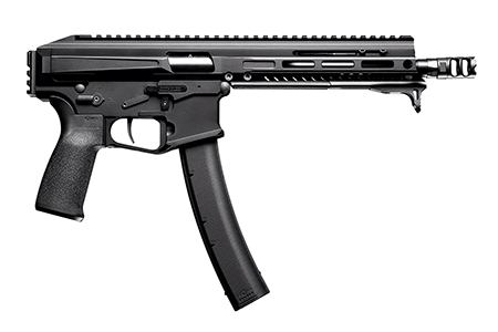 Patriot Ordnance Factory 01838 Phoenix  9mm Luger 35+1 8" Threaded Barrel w/Muzzle Brake, Black Anodized Receiver, M-Lok Handguard, MFT Grip, Picatinny Stock Adapter, Includes Hand Stop