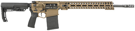 Patriot Ordnance Factory 01807 Revolution Gen4 Direct Impingement 308 Win 20+1 18.50" Match Grade Barrel, Burnt Bronze Receiver, Adjustable Black Stock  &  Black MFT Grip Ambidextrous