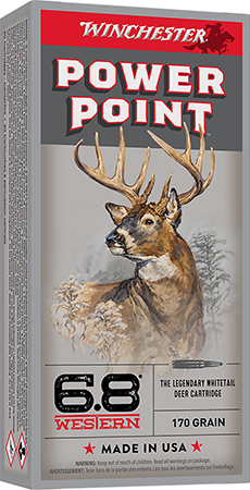 Winchester Ammo X68W1 Power-Point  6.8Western 170gr 20 Per Box/10 Case