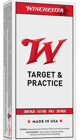 Winchester Ammo USA300B147 USA  300Blackout 147gr Full Metal Jacket Open Tip 20 Per Box/10 Case