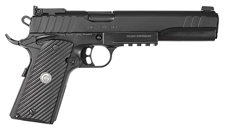 EAA GIRSAN 390600 MC1911S Hunter Full Size 10mm Auto 8+1 6" Black Steel Barrel, Blued Serrated Slide, Matte Black Steel Frame w/Accessory Rail  &  Beavertail, Black Checkered Polymer Grips Ambidextrous