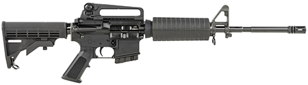 Bushmaster 0010004CA M4 Patrolman's  5.56x45mm NATO Caliber with 16" Barrel, 10+1 Capacity, Black Metal Finish, Black 6 Position Collapsible Stock  &  Black Polymer Grip Right Hand