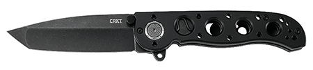CRKT M16-02DB M16 02DB 3.12" Folding Tanto Plain Black Stonewashed D2 Steel Blade/Black Aluminum Handle Includes Pocket Clip