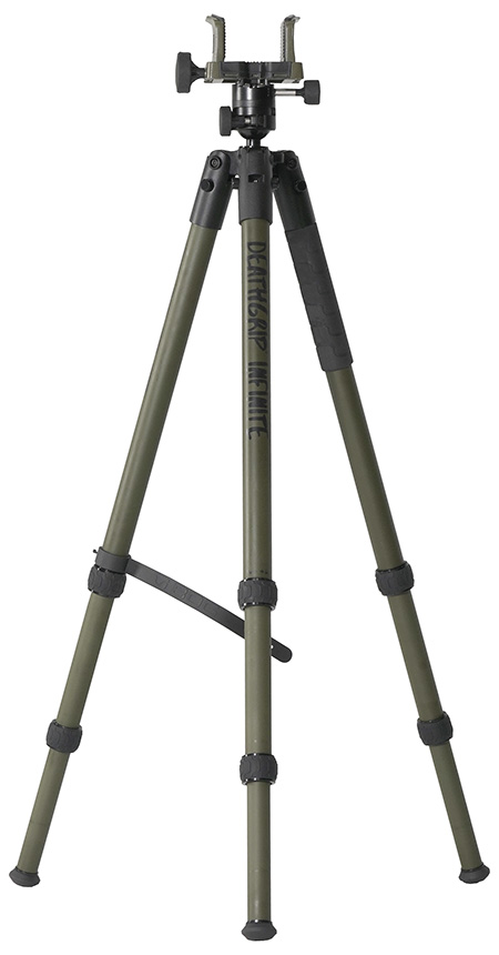 Bog-Pod 1159188 DeathGrip Infinite Tripod, Aluminum with Black/OD Green Finish, Ball Head Mount, Hybrid Foot  &  DeathGrip Clamping System 6.5"-59"