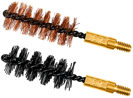 Otis FG350NB Bore Brush Set  50 Cal/12.7mm 8-32 Thread 2" Long Bronze/Nylon Brush 2 Per Pkg