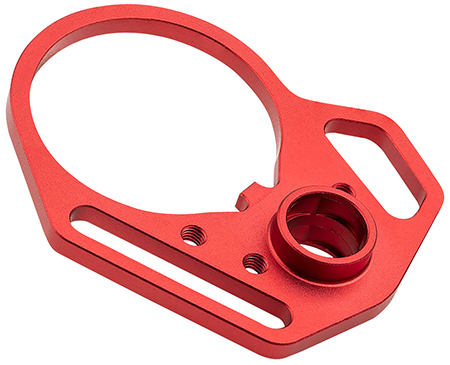 Strike Industries ARULMFEP & ACNRED QD End Plate QD End Plate with Hook Attachments  &  Anti-Rotation Castle Nut, Red Finish