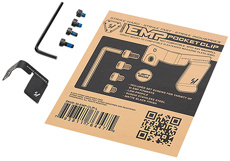 Strike Industries EMPCLIPL Magazine Pocket Clip  Stainless Steel Black for SI EMP Mag Extension Left Hand