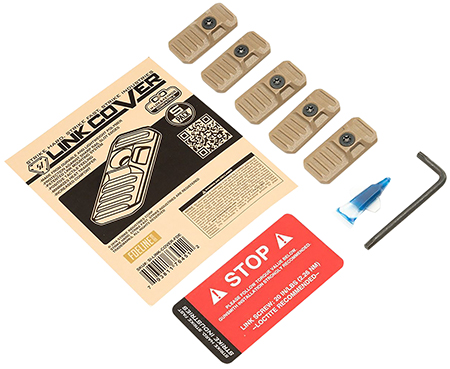 Strike Industries LINK-COVER-FDE LINK Cover  Flat Dark Earth Polymer for M-lok  &  Keymod Rails 5 Pack