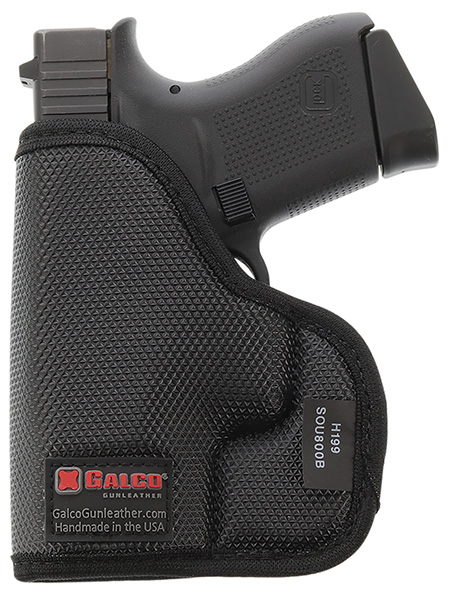 Galco SOU652B StukOn-U  Black Gripper Shell Compatible w/ Glock 33/S&W M & P Shield/Taurus G2C Pocket Mount Ambidextrous