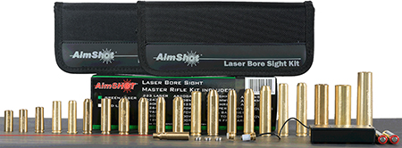 AimShot  Master Kit  Multi-Caliber Bore Sight with Red 650nM Laser, Uses L736 Button Cell Batteries  &  2 AAA Batteries for Battery Pack for Rifles (Batteries Not Included)