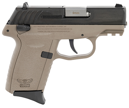 SCCY Industries CPX1CBDEG3 CPX-1 Gen3 9mm Luger 10+1 3.10" Flat Dark Earth Polymer w/ Picatinny Rail Serrated Black Nitride SS Slide FDE Polymer Grip