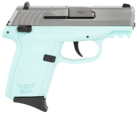 SCCY Industries CPX1TTSBG3 CPX-1 Gen3 9mm Luger 10+1 3.10" Stainless Serrated Slide,  Polymer w/Picatinny Rail Frame, SCCY Blue Polymer Grip
