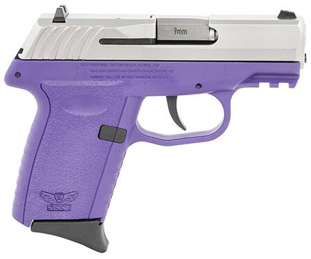 SCCY Industries CPX-2TTPUG3 CPX-2 Gen3 9mm Luger Caliber with 3.10" Barrel, 10+1 Capacity, Purple Finish Picatinny Rail Frame, Serrated Stainless Steel Slide, Polymer Grip  &  No Manual Thumb Safety