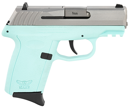SCCY Industries CPX2TTSBG3 CPX-2 Gen3 9mm Luger Caliber with 3.10" Barrel, 10+1 Capacity, SCCY Blue Finish Picatinny Rail Frame, Serrated Stainless Steel Slide, Polymer Grip  &  No Manual Thumb Safety